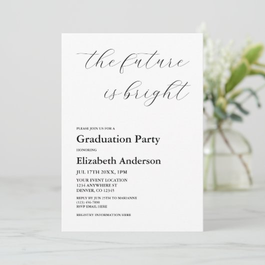 De toekomst is helder minimalistisch script Afstud Kaart (Staand voorkant)