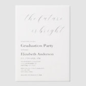 De toekomst is helder minimalistisch script Afstud Vellum Uitnodigingen (Voorkant)