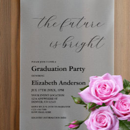 De toekomst is helder minimalistisch script Afstud Vellum Uitnodigingen