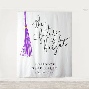 De toekomst is helder Paarse Tassel Modern Wandkleed