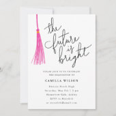 De toekomst is helder roze Tassel Graduation Party Kaart (Voorkant)