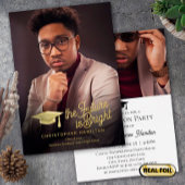 De toekomst is het Bright Gold Script Photo Afstud Folie Uitnodiging