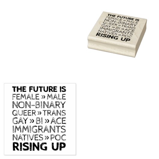 De toekomst is het Vrouw niet-binaire homo biemini Rubberstempel (Gestempeld)