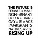 De toekomst is het Vrouw niet-binaire homo biemini Rubberstempel (Afrduk)