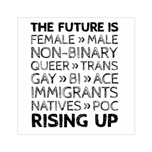 De toekomst is het Vrouw niet-binaire homo biemini Rubberstempel (Afrduk)