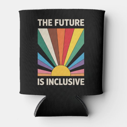 De toekomst is inclusief LGBTQ Pride Ally Rainbow Blikjeskoeler (Voorkant)