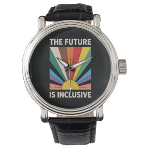 De toekomst is inclusief LGBTQ Pride Ally Rainbow Horloge