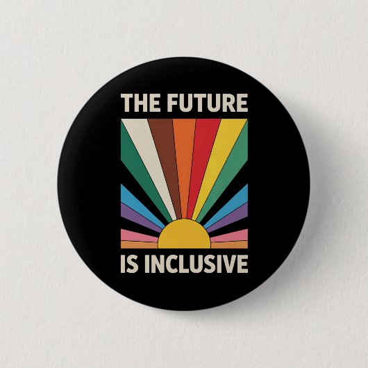 De toekomst is inclusief LGBTQ Pride Ally Rainbow Ronde Button 5,7 Cm (Voorkant)