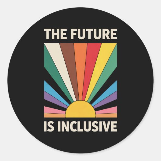 De toekomst is inclusief LGBTQ Pride Ally Rainbow Ronde Sticker (Voorkant)