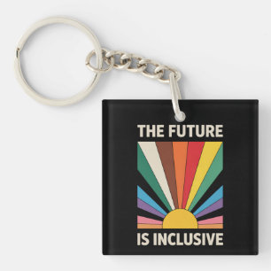 De Toekomst Is Inclusief LGBTQ Pride-bondgenoot Re Sleutelhanger
