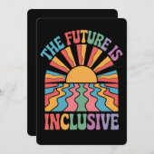 De toekomst is inclusief LGBTQ Rainbow Pride Retro Kaart (Voorkant / Achterkant)