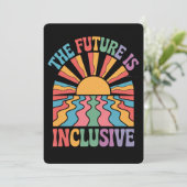 De toekomst is inclusief LGBTQ Rainbow Pride Retro Kaart (Staand voorkant)