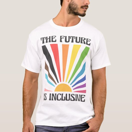 De toekomst is inclusief LHBTQ Progress Pride T-shirt (Voorkant)