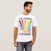 De toekomst is inclusief LHBTQ Progress Pride T-shirt (Voorkant volledig)