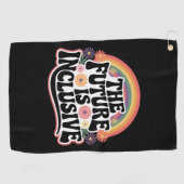 De toekomst is inclusief Rainbow LGBTQ-vlag Golfhanddoek (Horizontaal)