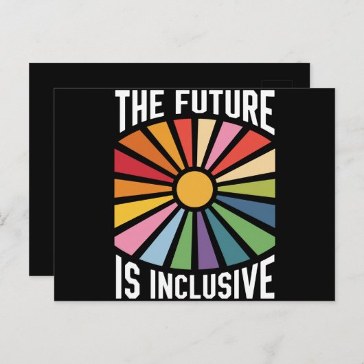 De toekomst is inclusief Rainbow Pride Trans-recht Briefkaart (Voorkant / Achterkant)
