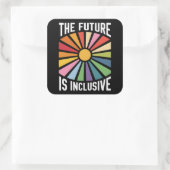 De toekomst is inclusief Rainbow Pride Trans-recht Vierkante Sticker (Tas)