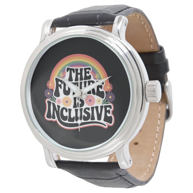De Toekomst is Inclusief Regenboog LGBTQ Vlag Homo Horloge (Gekanteld)