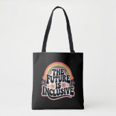 De Toekomst is Inclusief Regenboog LGBTQ Vlag Homo Tote Bag (Voorkant)