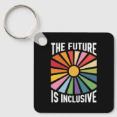 De Toekomst is Inclusief Regenboog Pride Trans Rec Sleutelhanger (Voorkant)