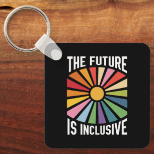 De Toekomst is Inclusief Regenboog Pride Trans Rec Sleutelhanger