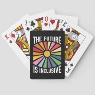 De Toekomst is Inclusieve Regenboog Pride Trans Re Pokerkaarten