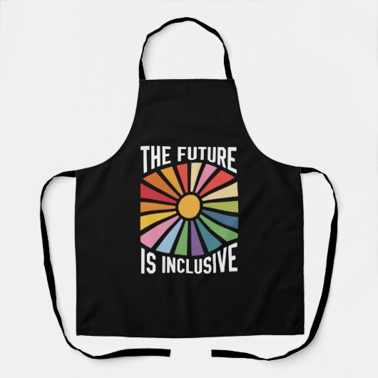 De Toekomst is Inclusieve Regenboog Pride Trans Re Schort (Voorkant)