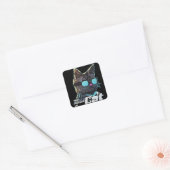 De toekomst is kat vierkante sticker (Envelop)
