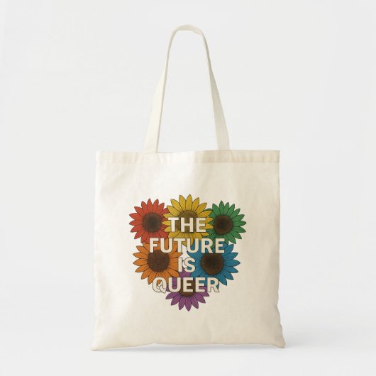 De toekomst is queer - Rainbow Sunflowers Tote Bag (Voorkant)