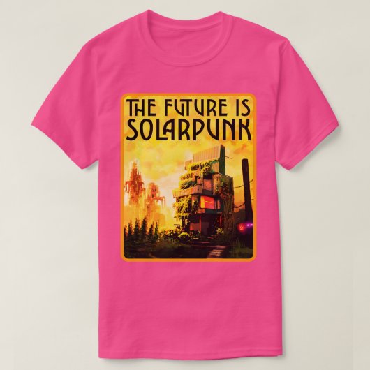 DE TOEKOMST IS SOLARPUNK T-SHIRT (Design voorkant)