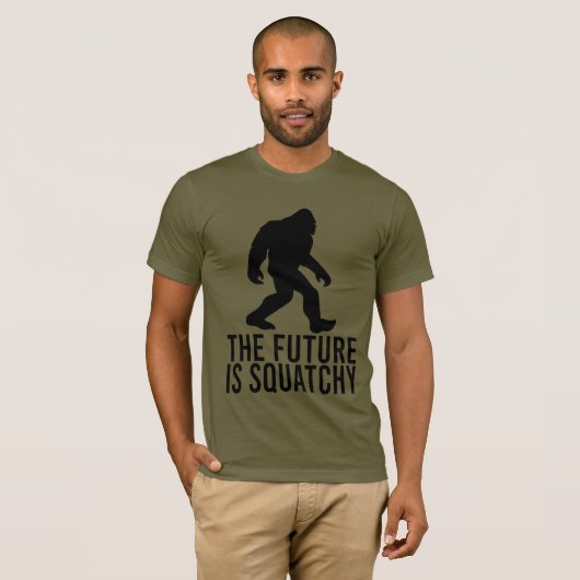 De toekomst is squatchy - grappig Bigfoot T-shirt (Voorkant volledig)
