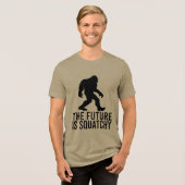 De toekomst is squatchy - grappig Bigfoot Tri-Blend Shirt (Voorkant volledig)