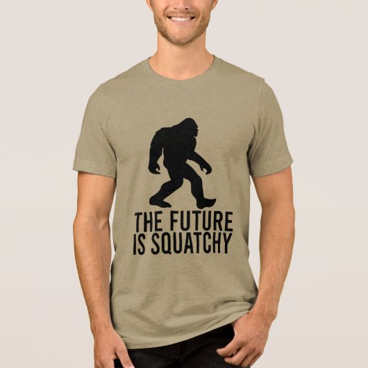 De toekomst is squatchy - grappig Bigfoot Tri-Blend Shirt (Voorkant)