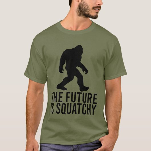 De Toekomst Is Squatchy - Grappige Bigfoot T-shirt (Voorkant)