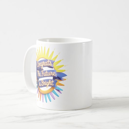 De toekomst is stralende Mok, afstuderen mok (Voorkant links)