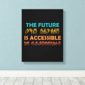 De toekomst is toegankelijk voor ASL-gebarentaal Canvas Afdruk (Insitu (Houten vloer))