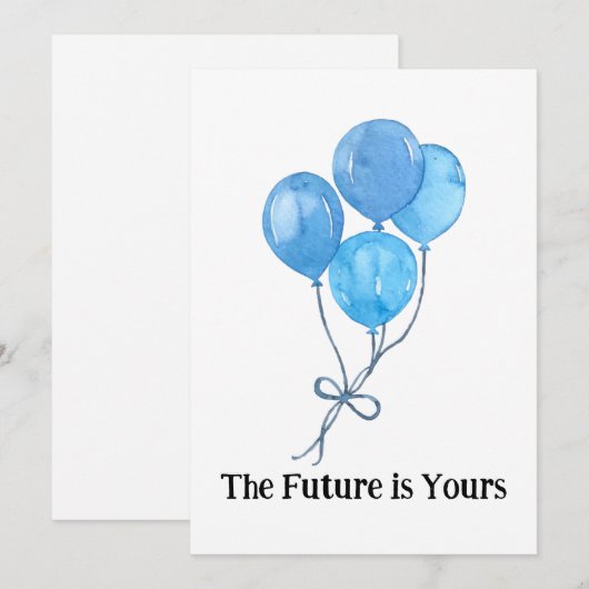 De toekomst is van jou - Waterverf Afstuderen Kaar Feestdagenkaart (Voorkant / Achterkant)