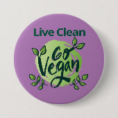De toekomst is vegan design ronde button 7,6 cm (Voorkant)
