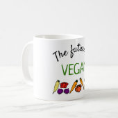De toekomst is VEGAN, gepersonaliseerd, jouw naam Koffiemok (Voorkant links)