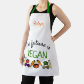 De toekomst is VEGAN, groenten en jouw naam Schort (Insitu)