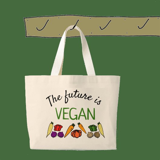 De toekomst is VEGAN, met groenten Grote Tote Bag