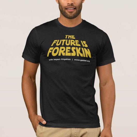 De Toekomst is Voorhuid! T-shirt (Voorkant)