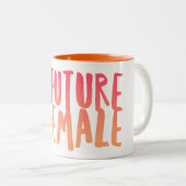 De toekomst is Vrouw 11 oz tweetone Mok (Voorkant rechts)