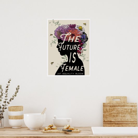 "De toekomst is Vrouw" 18x24 poster (Keuken)