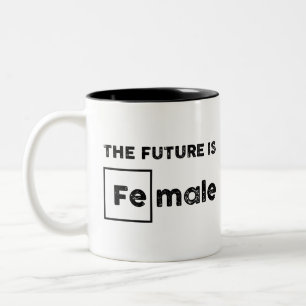 De toekomst is Vrouw   Fe Chemical Symbol Mok
