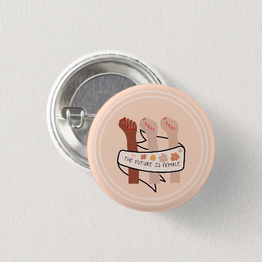 De toekomst is vrouw feminist ronde button 3,2 cm (Voorkant /achterkant)