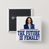 De toekomst is Vrouw Kamala Harris Vierkante Button 5,1 Cm (Voorkant /achterkant)