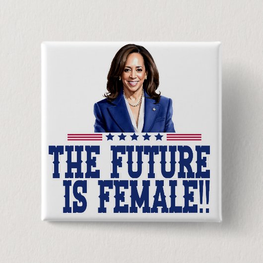 De toekomst is Vrouw Kamala Harris Vierkante Button 5,1 Cm (Voorkant)
