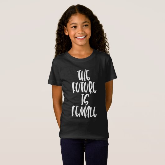 De toekomst is Vrouw kinderen T-shirt wit letterty (Voorkant volledig)