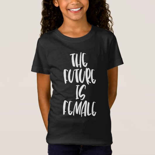 De toekomst is Vrouw kinderen T-shirt wit letterty (Voorkant)